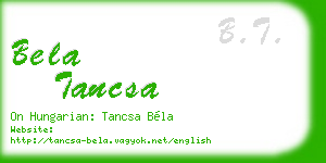 bela tancsa business card