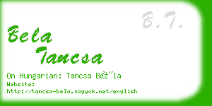 bela tancsa business card